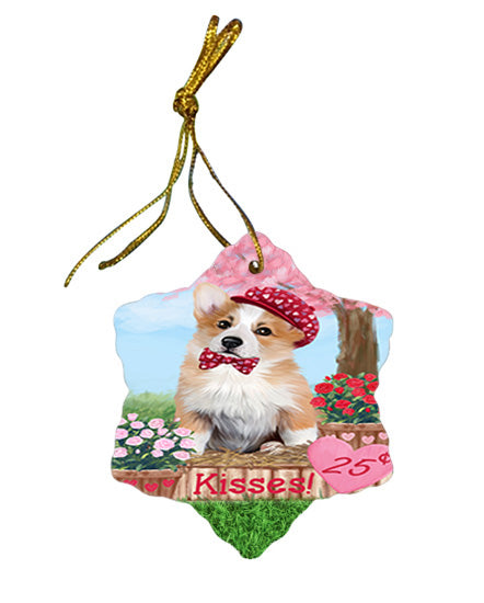 Rosie 25 Cent Kisses Corgi Dog Star Porcelain Ornament SPOR56211
