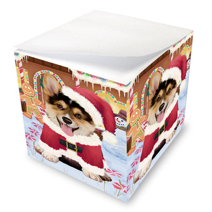 Christmas Gingerbread House Candyfest Corgi Dog Note Cube NOC54392