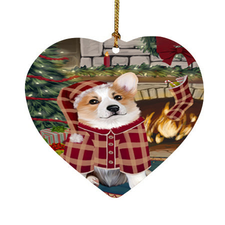 The Stocking was Hung Corgi Dog Heart Christmas Ornament HPOR55646