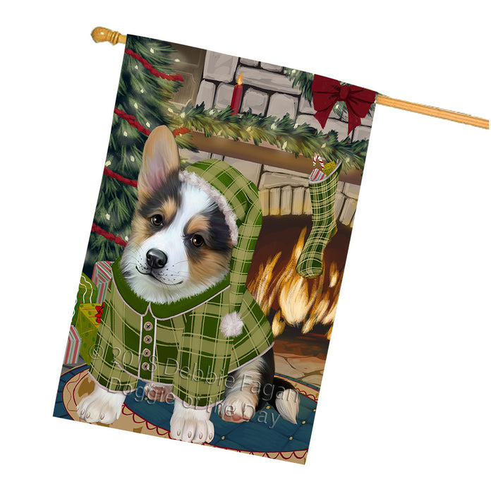 The Stocking was Hung Corgi Dog House Flag FLG55720