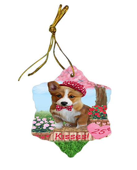 Rosie 25 Cent Kisses Corgi Dog Star Porcelain Ornament SPOR56212