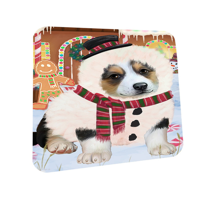 Christmas Gingerbread House Candyfest Corgi Dog Coasters Set of 4 CST56279