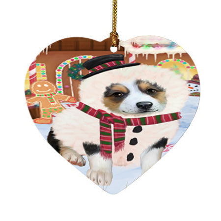 Christmas Gingerbread House Candyfest Corgi Dog Heart Christmas Ornament HPOR56677