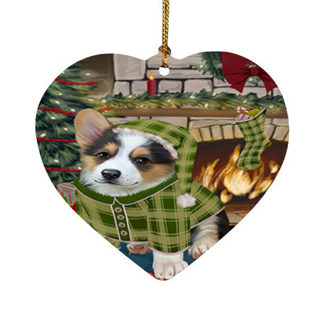 The Stocking was Hung Corgi Dog Heart Christmas Ornament HPOR55647