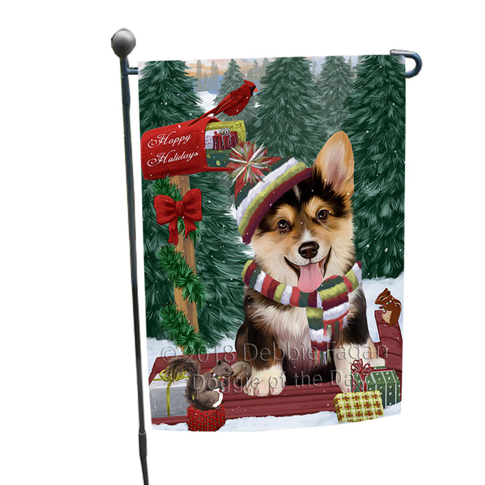 Merry Christmas Woodland Sled Corgi Dog Garden Flag GFLG55211