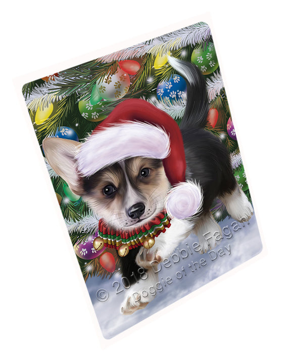 Trotting in the Snow Corgi Dog Large Refrigerator / Dishwasher Magnet RMAG89052