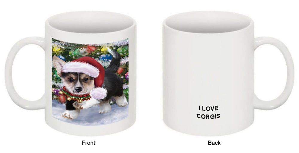 Trotting in the Snow Corgi Dog Coffee Mug MUG49965