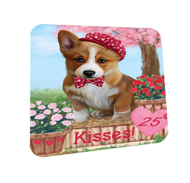 Rosie 25 Cent Kisses Corgi Dog Coasters Set of 4 CST55814