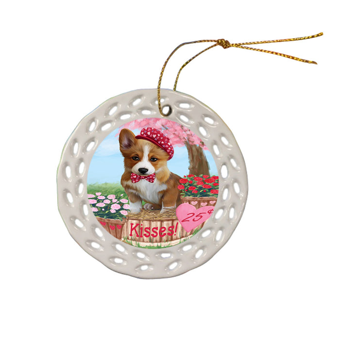 Rosie 25 Cent Kisses Corgi Dog Ceramic Doily Ornament DPOR56212