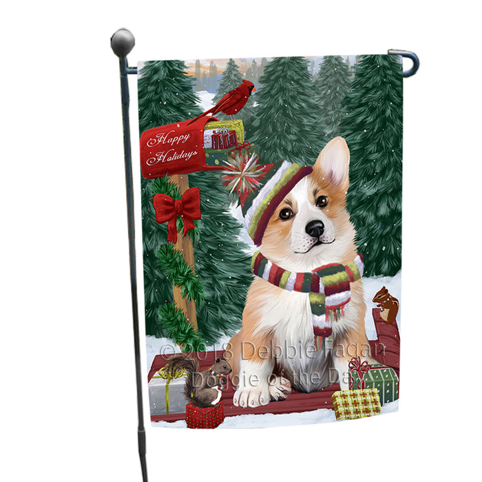 Merry Christmas Woodland Sled Corgi Dog Garden Flag GFLG55212