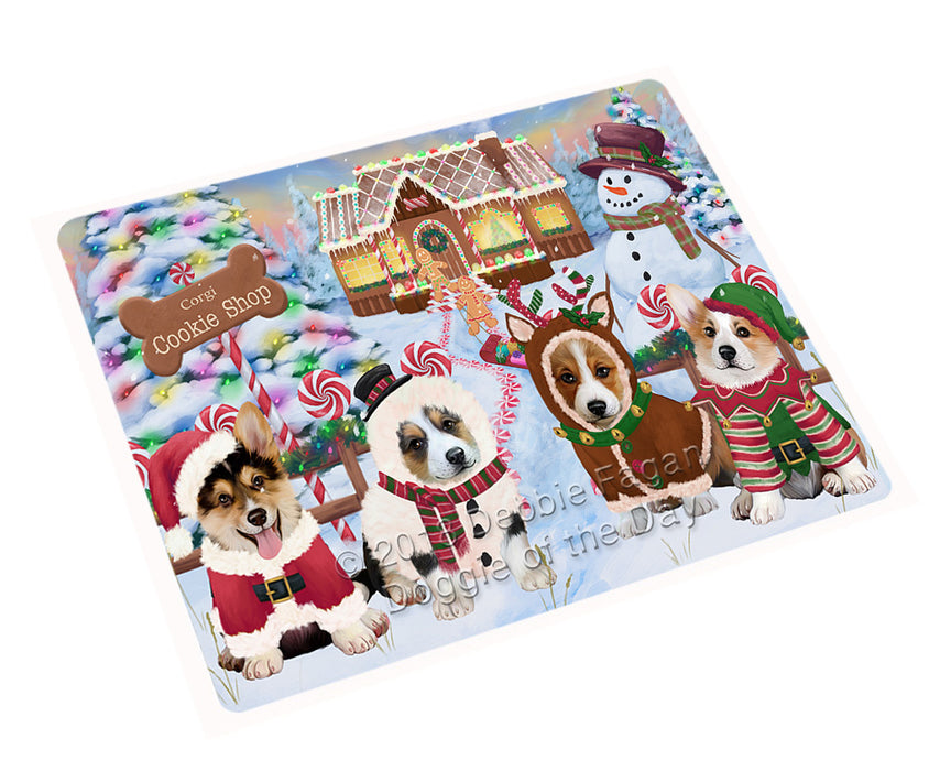 Holiday Gingerbread Cookie Shop Corgis Dog Cutting Board C74325