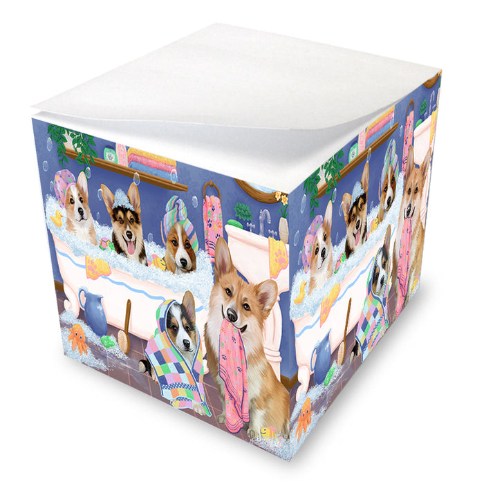 Rub A Dub Dogs In A Tub Corgis Dog Note Cube NOC54856