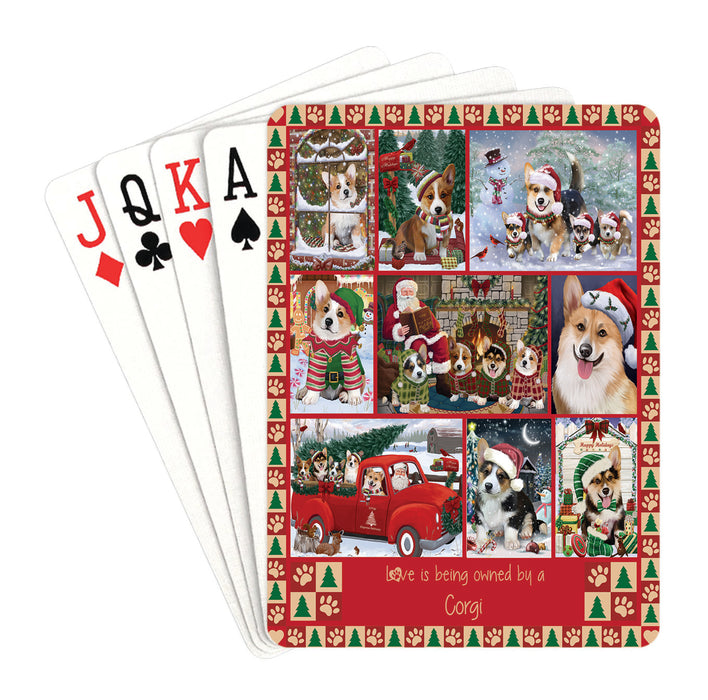 Love is Being Owned Christmas Corgi Dogs Playing Card Decks