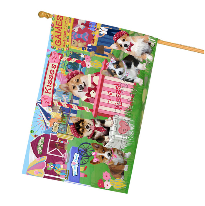 Carnival Kissing Booth Corgis Dog House Flag FLG56515