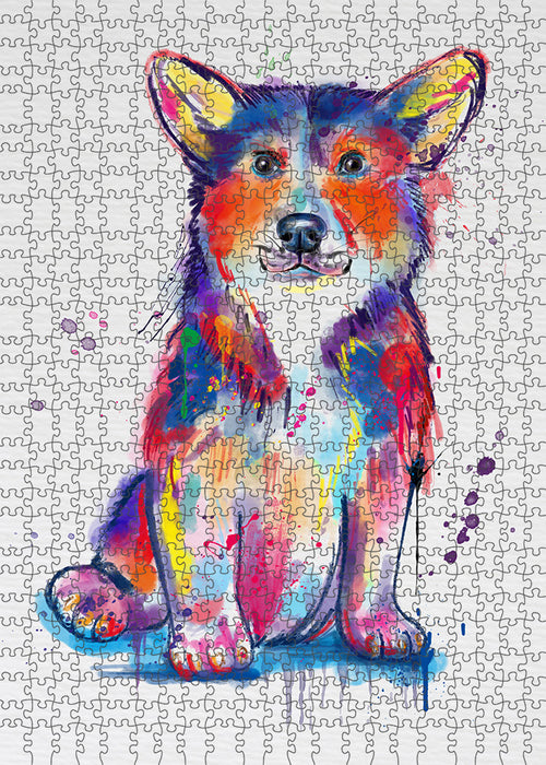 Watercolor Corgi Dog Puzzle with Photo Tin PUZL97140