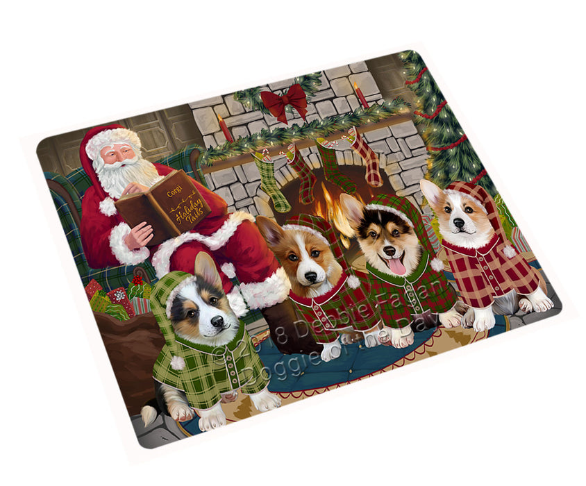 Christmas Cozy Holiday Tails Corgis Dog Large Refrigerator / Dishwasher Magnet RMAG92988