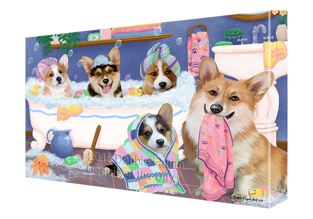 Rub A Dub Dogs In A Tub Corgis Dog Canvas Print Wall Art Décor CVS133280