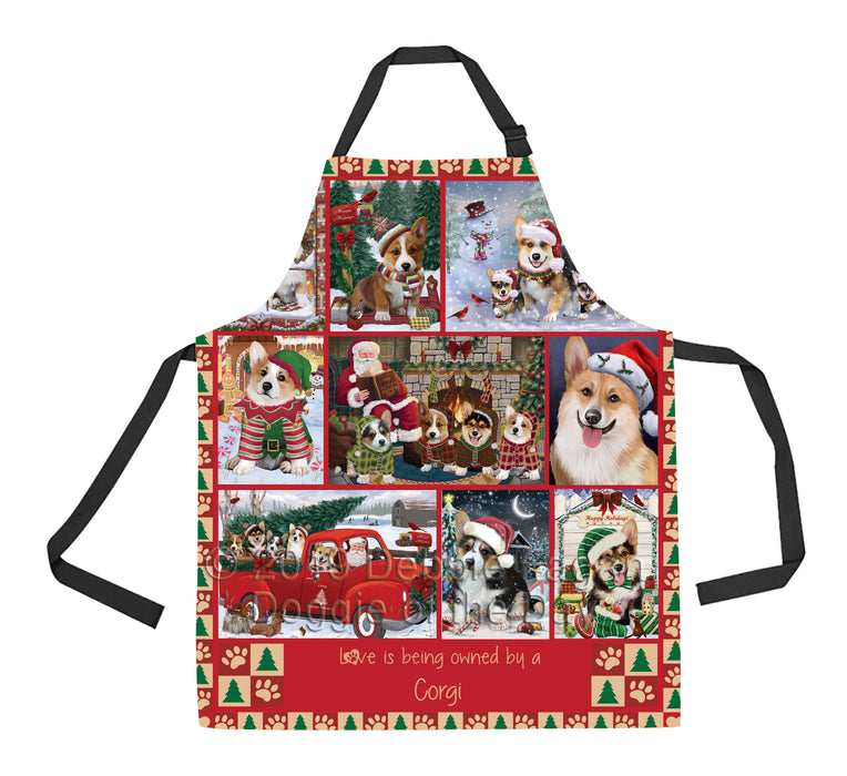 Love is Being Owned Christmas Corgi Dogs Apron