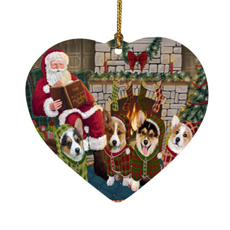 Christmas Cozy Holiday Tails Corgis Dog Heart Christmas Ornament HPOR55476