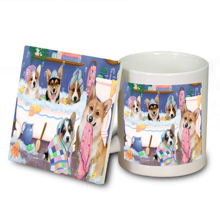 Rub A Dub Dogs In A Tub Corgis Dog Mug and Coaster Set MUC56776
