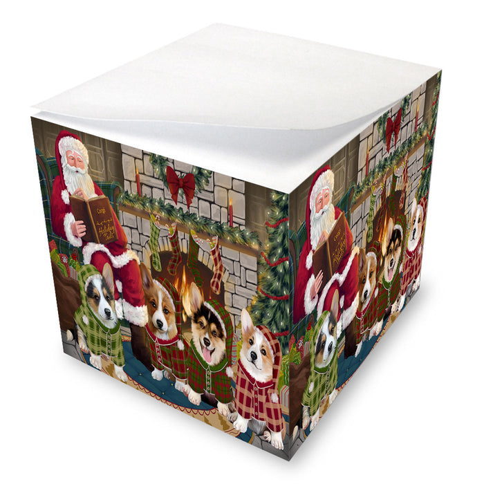 Christmas Cozy Holiday Tails Corgis Dog Note Cube NOC53466