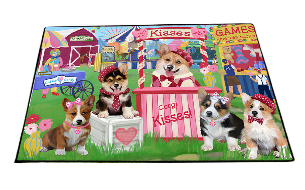 Carnival Kissing Booth Corgis Dog Floormat FLMS52911
