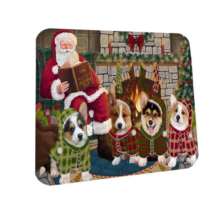 Christmas Cozy Holiday Tails Corgis Dog Coasters Set of 4 CST55078