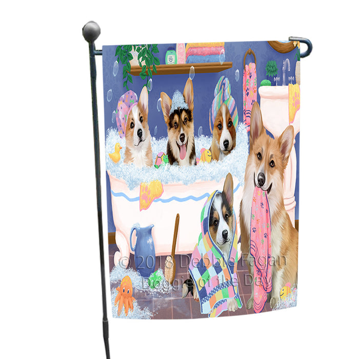 Rub A Dub Dogs In A Tub Corgis Dog Garden Flag GFLG57412