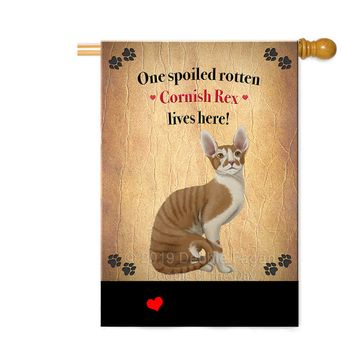 Personalized Spoiled Rotten Cornich Rex Cat Custom House Flag FLG-DOTD-A63238