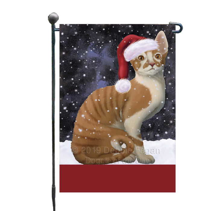 Personalized Let It Snow Happy Holidays Cornish Red Cat Custom Garden Flags GFLG-DOTD-A62340