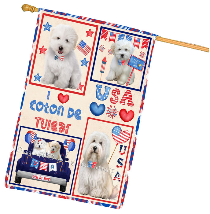4th of July Independence Day I Love USA Coton De Tulear Dogs House flag FLG66950