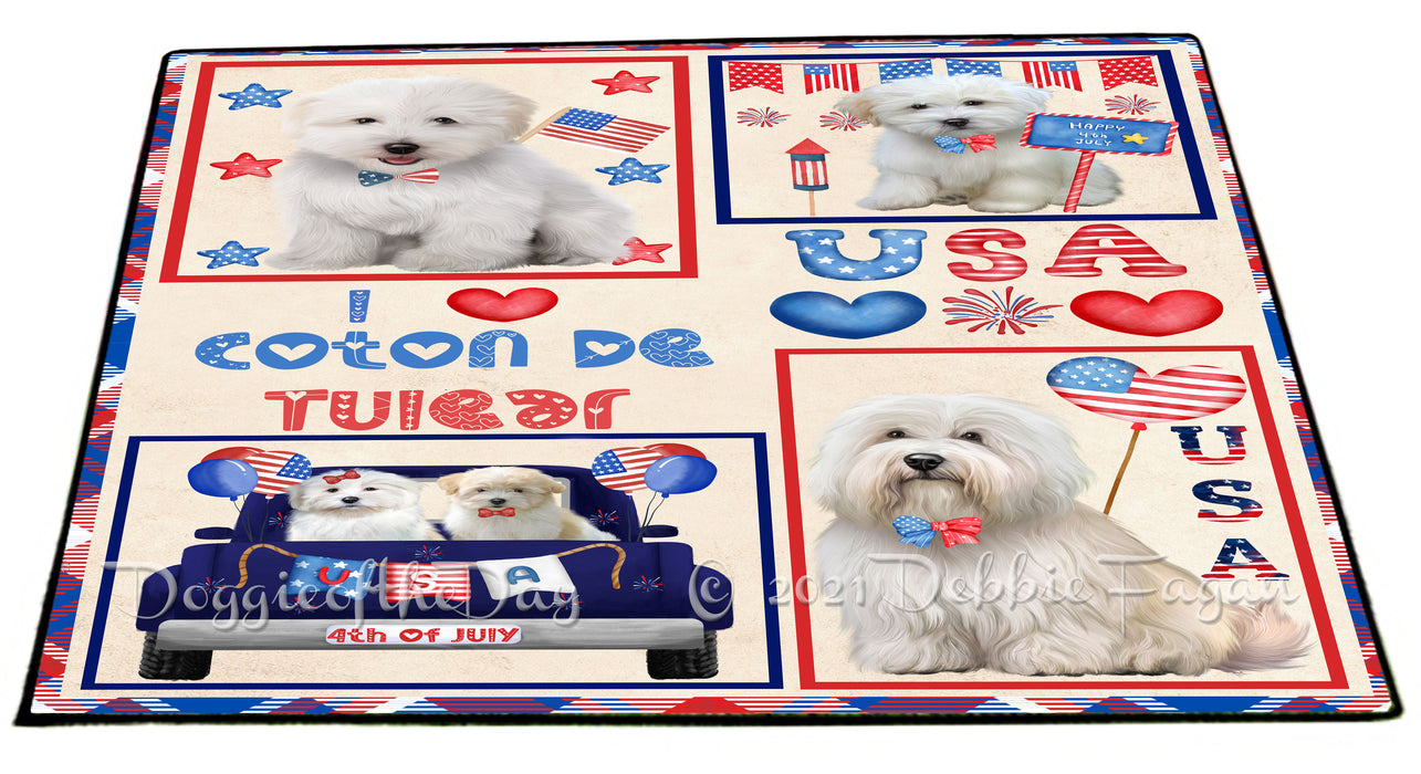 4th of July Independence Day I Love USA Coton De Tulear Dogs Floormat FLMS56188 Floormat FLMS56188