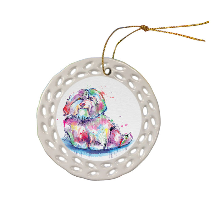 Watercolor Coton De Tulear Dog Ceramic Doily Ornament DPOR57434