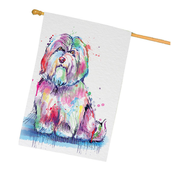 Watercolor Coton De Tulear Dog House Flag FLG65217