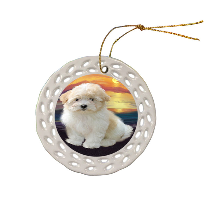 Sunset Coton De Tulear Dog Ceramic Doily Ornament DPOR58020
