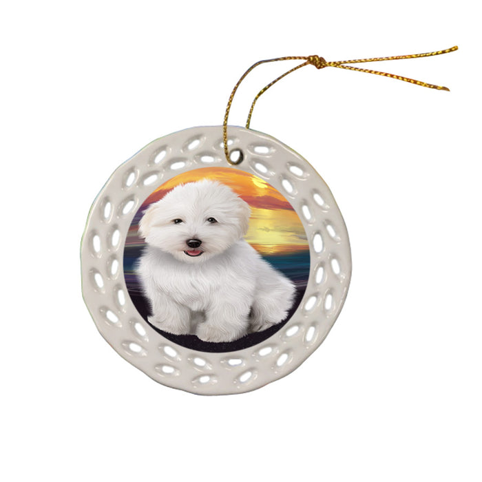 Sunset Coton De Tulear Dog Ceramic Doily Ornament DPOR58021