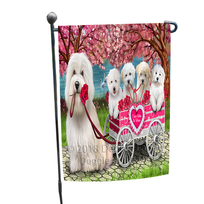 I Love Coton De Tulear Dogs in a Cart Garden Flag GFLG65083
