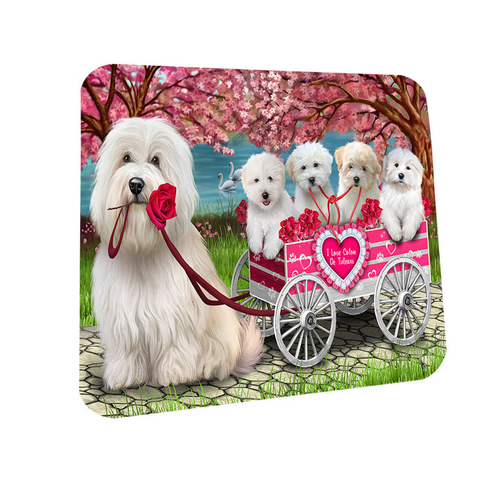 I Love Coton De Tulear Dogs in a Cart Coasters Set of 4 CST57073