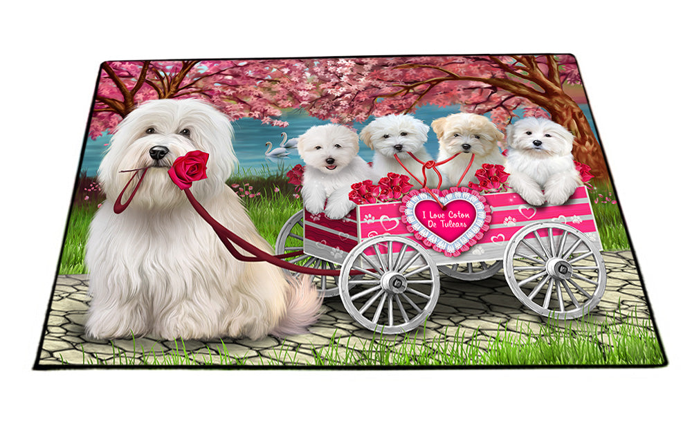 I Love Coton De Tulear Dogs in a Cart Floormat FLMS54257