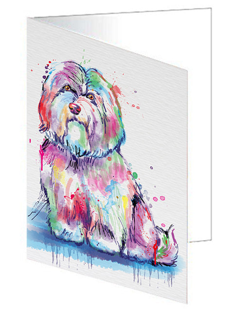 Watercolor Coton De Tulear Dog Handmade Artwork Assorted Pets Greeting Cards and Note Cards with Envelopes for All Occasions and Holiday Seasons GCD77045