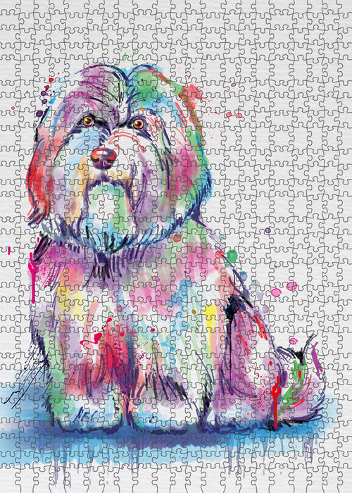 Watercolor Coton De Tulear Dog Puzzle with Photo Tin PUZL97364