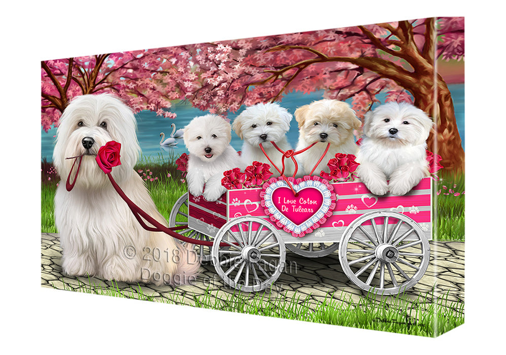 I Love Coton De Tulear Dogs in a Cart Canvas Print Wall Art Décor CVS136475