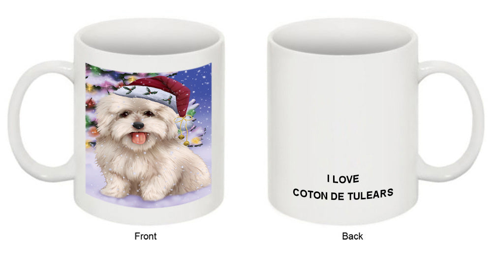 Winterland Wonderland Coton De Tulear Dog In Christmas Holiday Scenic Background Coffee Mug MUG51101