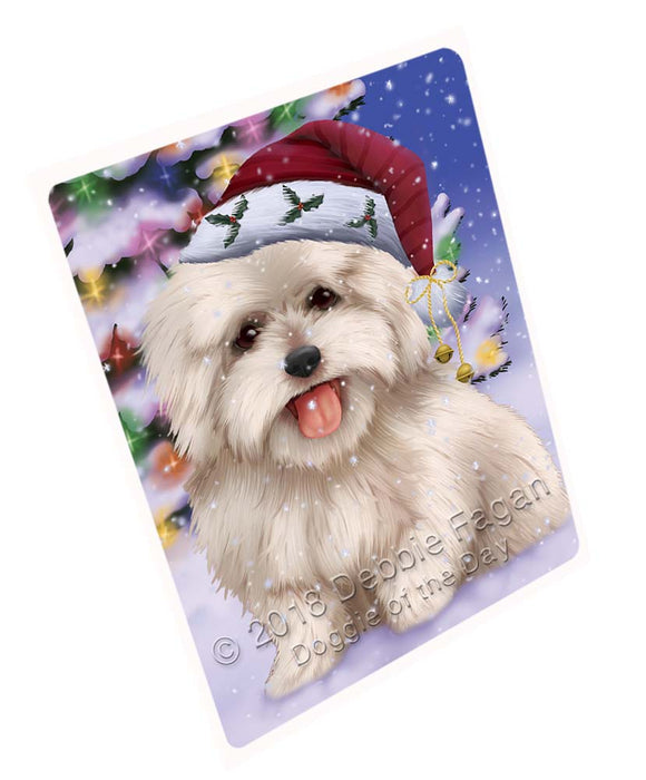 Winterland Wonderland Coton De Tulear Dog In Christmas Holiday Scenic Background Cutting Board C72246