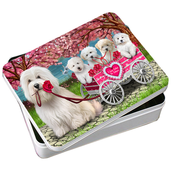 I Love Coton De Tulear Dogs in a Cart Photo Storage Tin PITN57058