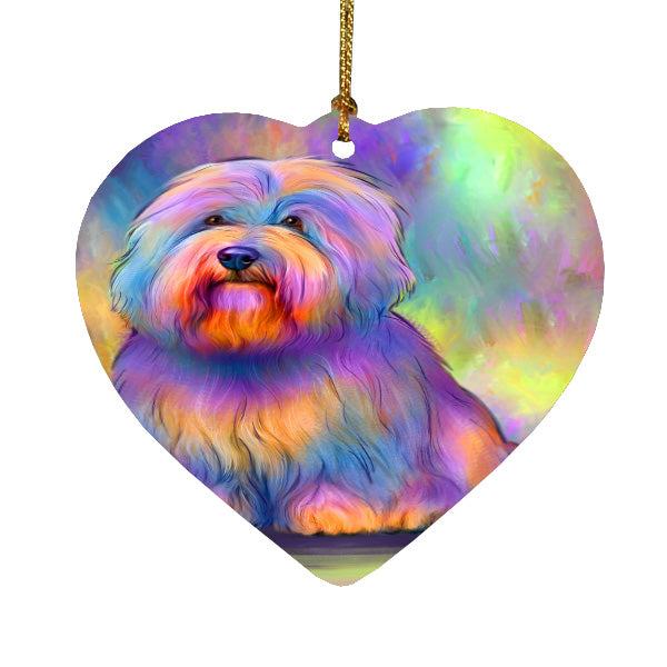 Paradise Wave Coton De Tulear Dog Heart Christmas Ornament HPORA59317