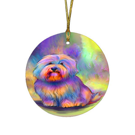 Paradise Wave Coton de Tulear Dog Round Flat Christmas Ornament RFPOR57061