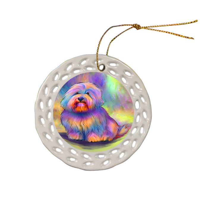 Paradise Wave Coton de Tulear Dog Ceramic Doily Ornament DPOR57061