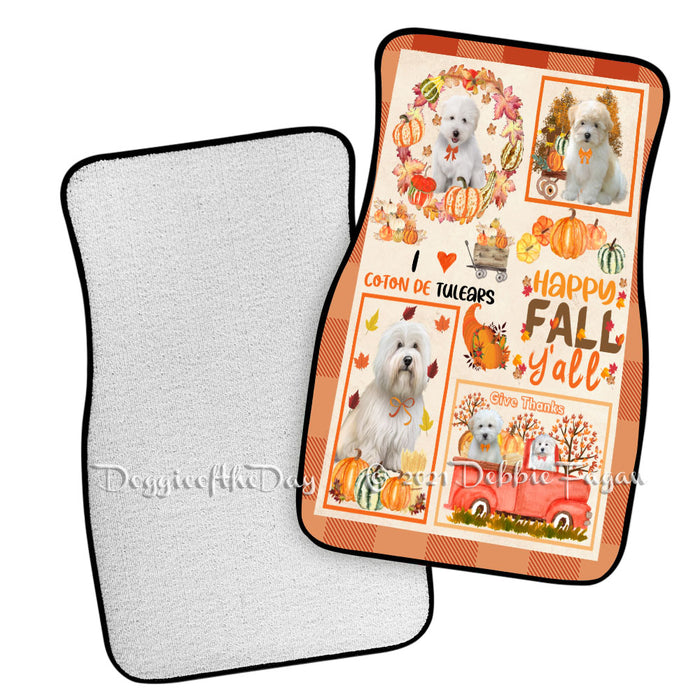 Happy Fall Y'all Pumpkin Coton De Tulear Dogs Polyester Anti-Slip Vehicle Carpet Car Floor Mats CFM49177