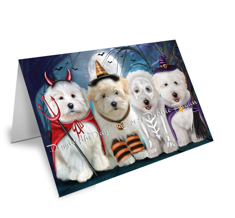 Happy Halloween Trick or Treat Coton De Tulear Dogs Handmade Artwork Assorted Pets Greeting Cards and Note Cards with Envelopes for All Occasions and Holiday Seasons GCD76748
